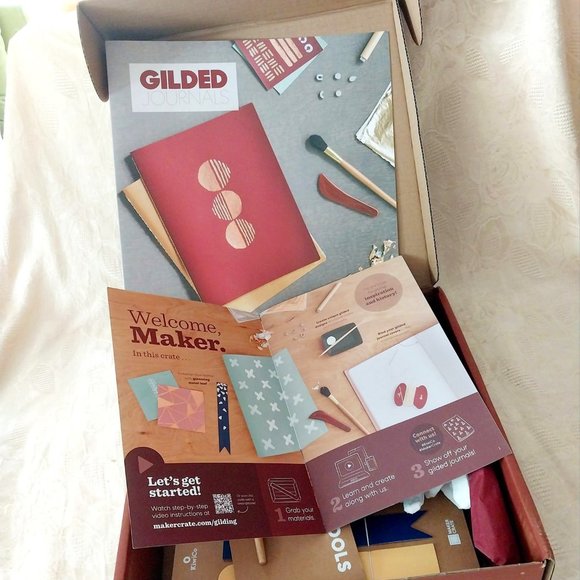 NIB KiwiCo Maker Crate Box Gilded Journals - Picture 1 of 5